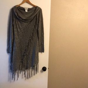 Grace & Lace Fringe Two Way Cardigan Wrap Sweater